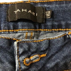 Tahari size 6 jeans, blue, tapered - worn once. Still in excellent condition
